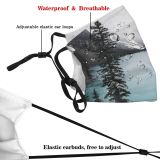 yanfind Ice Lake Daylight Frost Frozen Mountains Winter Snow Outdoors Trees Sky Fog Dust Washable Reusable Filter and Reusable Mouth Warm Windproof Cotton Face
