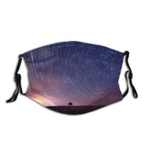 yanfind Bulgaria Trail Night Star Exposure Land Purple Awe Scene Dramatic Galaxy Sky Dust Washable Reusable Filter and Reusable Mouth Warm Windproof Cotton Face