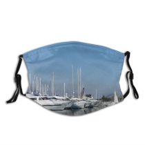 yanfind Marina Harbor Reflection Sky Vehicle Calm Dock Boat Yachts Port Cannes Dust Washable Reusable Filter and Reusable Mouth Warm Windproof Cotton Face
