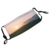 yanfind Idyllic Sunset Dawn Tranquil Backlit Scenery Mountains Sun Silhouettes Outdoors Sky Dusk Dust Washable Reusable Filter and Reusable Mouth Warm Windproof Cotton Face