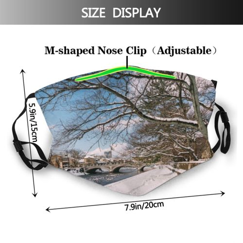 yanfind Ice East Frozen Bare Built Tree Japan Snow Branch Architecture Sky Canal Dust Washable Reusable Filter and Reusable Mouth Warm Windproof Cotton Face