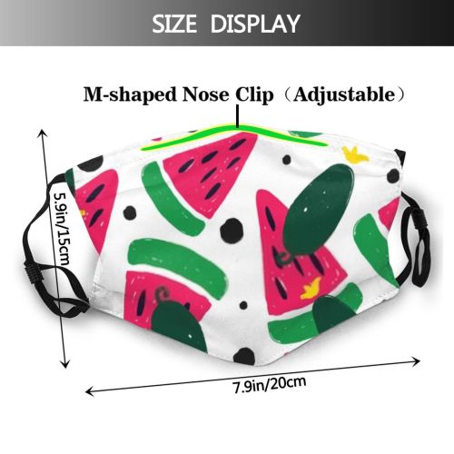 yanfind Abstract Cucumber Decor Fashion Cute Seamless Colorful Trendy Natural Summer Tiling Ornament Dust Washable Reusable Filter and Reusable Mouth Warm Windproof Cotton Face