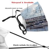yanfind Harbor Vehicle Vessel Boat Sky Ship Dock Mast Horizon Marina Watercraft Ocean Dust Washable Reusable Filter and Reusable Mouth Warm Windproof Cotton Face