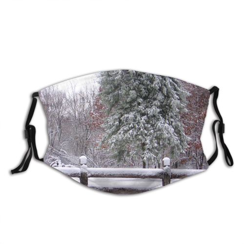 yanfind Winter Winter Horse Woody Landscape Plant Fence Barn Branch Snow Mountain Farm Dust Washable Reusable Filter and Reusable Mouth Warm Windproof Cotton Face