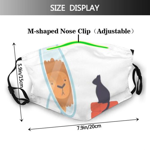 yanfind Attractive Conceited Wish Motivate Reflection Selfish Pretend Cat Enjoy Confidence Mirror Narcissistic Dust Washable Reusable Filter and Reusable Mouth Warm Windproof Cotton Face