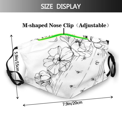yanfind Cacti Spring Flower Garden Flora Bud Meadow Wildflower Plant Cactus Rustic Art Dust Washable Reusable Filter and Reusable Mouth Warm Windproof Cotton Face