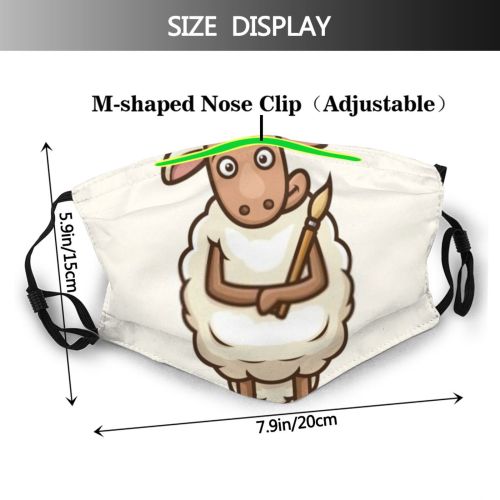 yanfind Abstract Artwork Movement Comic Cute Baby Artistic Album Design Children Pet Sheep Dust Washable Reusable Filter and Reusable Mouth Warm Windproof Cotton Face