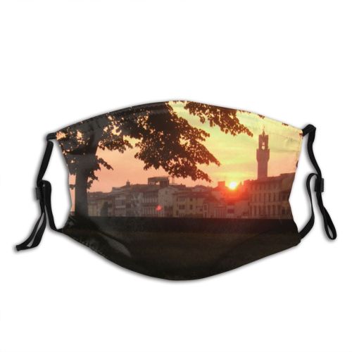 yanfind Florence Morning Evening Atmospheric Tourism Duomo Sunset Sky Ponte Backpack Europe Tuscany Dust Washable Reusable Filter and Reusable Mouth Warm Windproof Cotton Face