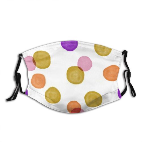 yanfind Abstract Brush Polka Stain Cute Dot Seamless Colorful Pastel Vintage Design Beautiful Dust Washable Reusable Filter and Reusable Mouth Warm Windproof Cotton Face