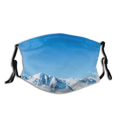 yanfind Ice Glacier Daylight Frost Frosty Mountain Snowy Ski Daytime Frozen Scenery Capped Dust Washable Reusable Filter and Reusable Mouth Warm Windproof Cotton Face