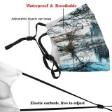 yanfind Winter Scenery Natural Winter Atmospheric Landscape Scotland Reflection Sky Ice Tree Lake Dust Washable Reusable Filter and Reusable Mouth Warm Windproof Cotton Face