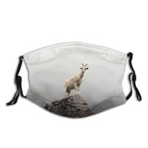 yanfind Goat Goats Goats Atmospheric Cow Antelope Fog Mist Family Sky Mountain Wildlife Dust Washable Reusable Filter and Reusable Mouth Warm Windproof Cotton Face