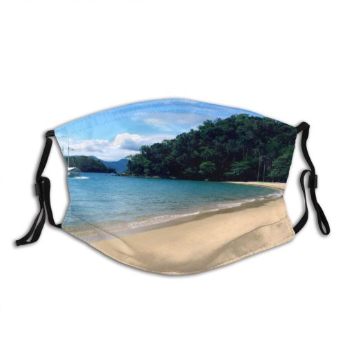 yanfind Dos Janeiro Beach Coast Shore Boat Sky Ocean Coastal Desert Tropics Landforms Dust Washable Reusable Filter and Reusable Mouth Warm Windproof Cotton Face
