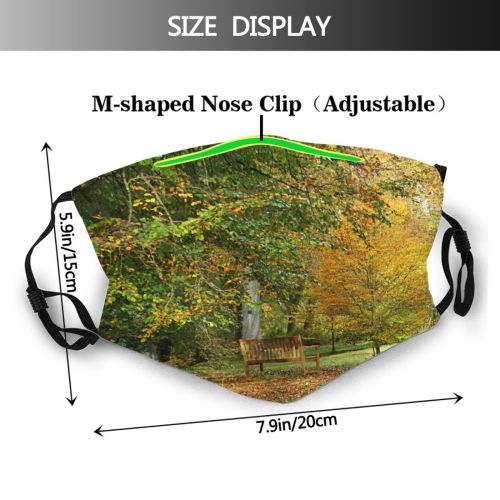 yanfind Natural Leaves Landscape Maple Colorful Leaf Forest Hardwood Bench Leaf Northern Tree Dust Washable Reusable Filter and Reusable Mouth Warm Windproof Cotton Face