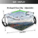 yanfind Idyllic Daylight Mountain Clouds Tranquil Scenery Altitude High Mountains Beautiful Grass Summit Dust Washable Reusable Filter and Reusable Mouth Warm Windproof Cotton Face
