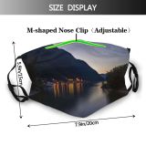 yanfind Idyllic Lake Sunset Dawn Tranquil River Scenery Mountains Austria Outdoors Hallstatt Sky Dust Washable Reusable Filter and Reusable Mouth Warm Windproof Cotton Face
