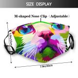 yanfind Abstract Fashion Artwork Cat Cute Mascot Colorful Designs Design Pet Poly Cats Dust Washable Reusable Filter and Reusable Mouth Warm Windproof Cotton Face