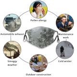 yanfind Winter Winter Atmospheric Woody Landscape Vegetation Branch Snow Tree Frost Alicante Spain Dust Washable Reusable Filter and Reusable Mouth Warm Windproof Cotton Face