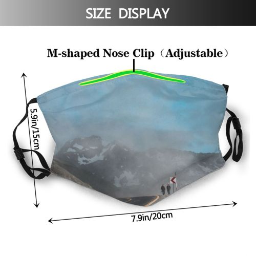 yanfind Ice Glacier Daylight Frost Mountain Road Snowy Clouds Peaks Frozen Altitude High Dust Washable Reusable Filter and Reusable Mouth Warm Windproof Cotton Face