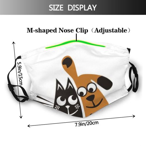 yanfind Abstract Friends Moon Roof Cat Kitty Exhibition Dog Fauna Puppy Figure Greenpeace Dust Washable Reusable Filter and Reusable Mouth Warm Windproof Cotton Face