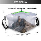 yanfind Idyllic Mountain Clouds Daytime Tranquil Scenery Mountains Peak Misty Outdoors Hazy Wilderness Dust Washable Reusable Filter and Reusable Mouth Warm Windproof Cotton Face