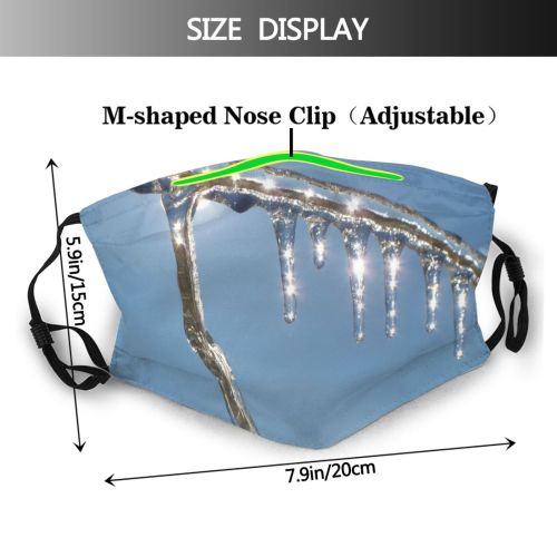 yanfind Winter Frozen Liquid Sparkles Sky Winter Sun Arch Sky Sunlight Ice Light Dust Washable Reusable Filter and Reusable Mouth Warm Windproof Cotton Face