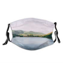 yanfind Idyllic Lake Mountain Daytime Tranquil Scenery Mountains Ripples Outdoors Trees Wilderness Sky Dust Washable Reusable Filter and Reusable Mouth Warm Windproof Cotton Face