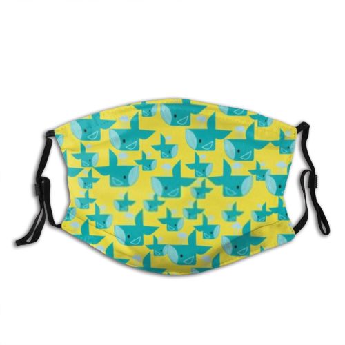 yanfind Abstract Isolated Swim Cute Seamless Doodle Design Beautiful Valentine Love Fun Marine Dust Washable Reusable Filter and Reusable Mouth Warm Windproof Cotton Face