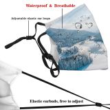 yanfind Drone East Aerial Range Hill Landscape Point Peak Tree Snow Landscaped Snowcapped Dust Washable Reusable Filter and Reusable Mouth Warm Windproof Cotton Face