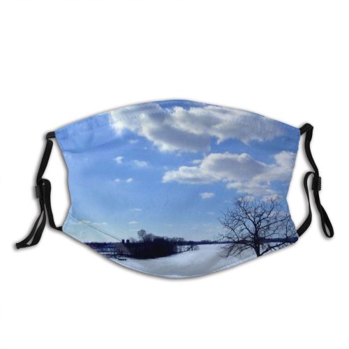 yanfind Cloud Landscape Sky Sky Tree Tree Natural Winter Snow Daytime Clouds Snow Dust Washable Reusable Filter and Reusable Mouth Warm Windproof Cotton Face