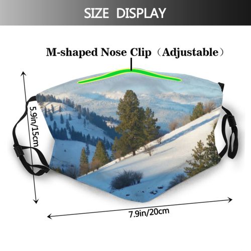 yanfind Idaho Tree Wilderness Tree Snow Deer Scenery Doe Comp Mountains Scenic Mountainous Dust Washable Reusable Filter and Reusable Mouth Warm Windproof Cotton Face