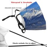 yanfind Ice Glacier Daylight Frost Hike Mountain Rock Icy Clouds Climb Frozen Dramatic Dust Washable Reusable Filter and Reusable Mouth Warm Windproof Cotton Face