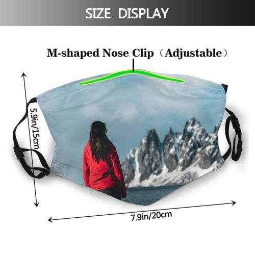 yanfind Ice Vacation Daylight Recreation Leisure Mountain Sea Clouds Mountains Beautiful Winter Snow Dust Washable Reusable Filter and Reusable Mouth Warm Windproof Cotton Face