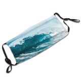 yanfind Idyllic Endless Motion Seaside Breeze Recreation Tide Sea Aqua Stormy Daytime Beach Dust Washable Reusable Filter and Reusable Mouth Warm Windproof Cotton Face