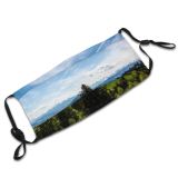 yanfind Idyllic Trail Pine Mountain Forest Clouds Scenery Mountains Grass Highlands Valley Trees Dust Washable Reusable Filter and Reusable Mouth Warm Windproof Cotton Face