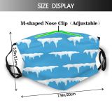 yanfind Ice Cap Design Frost Snow Snowcapped Icicle Cartoon Drop Mountain Snowflake Temperature Dust Washable Reusable Filter and Reusable Mouth Warm Windproof Cotton Face