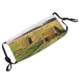 yanfind Field Grassland Field Rural Plant Sky Farm Straw Hay Agriculture Harvest Area Dust Washable Reusable Filter and Reusable Mouth Warm Windproof Cotton Face