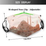 yanfind Istanbul Minaret Architecture Sunset Avian Birds Dusk Buildings Dawn Gulls City Dust Washable Reusable Filter and Reusable Mouth Warm Windproof Cotton Face