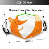 yanfind Crazy Artwork Cute Fox Old Colorful Quirky Art Watercolor Retro Drawn Funny Dust Washable Reusable Filter and Reusable Mouth Warm Windproof Cotton Face