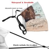 yanfind Idyllic Tropical Coast Daylight Waves Sea Beach Tranquil Island Cliff Misty Hazy Dust Washable Reusable Filter and Reusable Mouth Warm Windproof Cotton Face