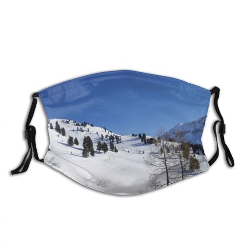 yanfind Winter Landforms Geological Landscape Mountain Range Austria Piste Beautiful Sky Mountainous Slope Dust Washable Reusable Filter and Reusable Mouth Warm Windproof Cotton Face