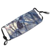 yanfind Winter Scenery Winter Atmospheric Leaves Branch Landscape Sky Plant Ice Branch Branche Dust Washable Reusable Filter and Reusable Mouth Warm Windproof Cotton Face