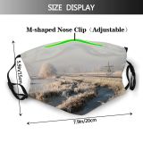 yanfind Winter Watercourse Resources Waterway Landscape Sky Trees Ice Frost Natural Winter Freezing Dust Washable Reusable Filter and Reusable Mouth Warm Windproof Cotton Face