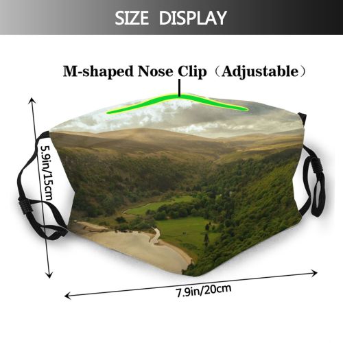 yanfind Idyllic Shot Footage Lake Mountain County Rock Bird's Clouds Daytime Formations Tranquil Dust Washable Reusable Filter and Reusable Mouth Warm Windproof Cotton Face