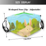 yanfind Childish Fauna Ears Meadow Postcard Season Art Spring Easter Forest Sky Pet Dust Washable Reusable Filter and Reusable Mouth Warm Windproof Cotton Face
