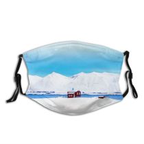 yanfind Ice Glacier Lake Daylight Frost Melting Frosty Panorama Iceberg Sea Frozen River Dust Washable Reusable Filter and Reusable Mouth Warm Windproof Cotton Face