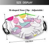 yanfind Isolated Rainbow Pony Heraldic Little Cute Laugh Fantasy Trendy Pastel Doodle Magic Dust Washable Reusable Filter and Reusable Mouth Warm Windproof Cotton Face