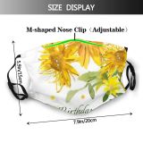 yanfind Blossom Spring Flower Garden Gardening Flora Blooming Drawn Vintage Plant Details Sunflower Dust Washable Reusable Filter and Reusable Mouth Warm Windproof Cotton Face