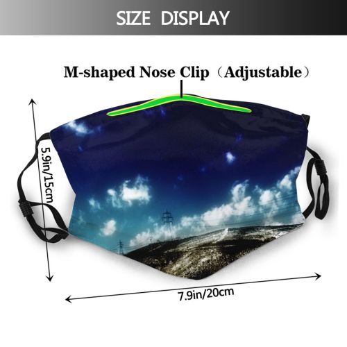 yanfind Hill Sky Natural Capital Area Cloud Landscape Mountain Sky Night Clouds Land Dust Washable Reusable Filter and Reusable Mouth Warm Windproof Cotton Face