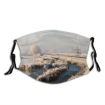yanfind Winter Watercourse Resources Waterway Landscape Sky Trees Ice Frost Natural Winter Freezing Dust Washable Reusable Filter and Reusable Mouth Warm Windproof Cotton Face